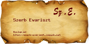 Szerb Evariszt névjegykártya